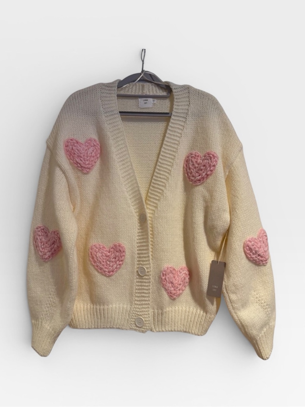 NWT Luna Ivy 3D Heart Sweater